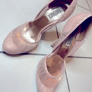 Badgley Mischka Blush Lace and Satin Evening Pump